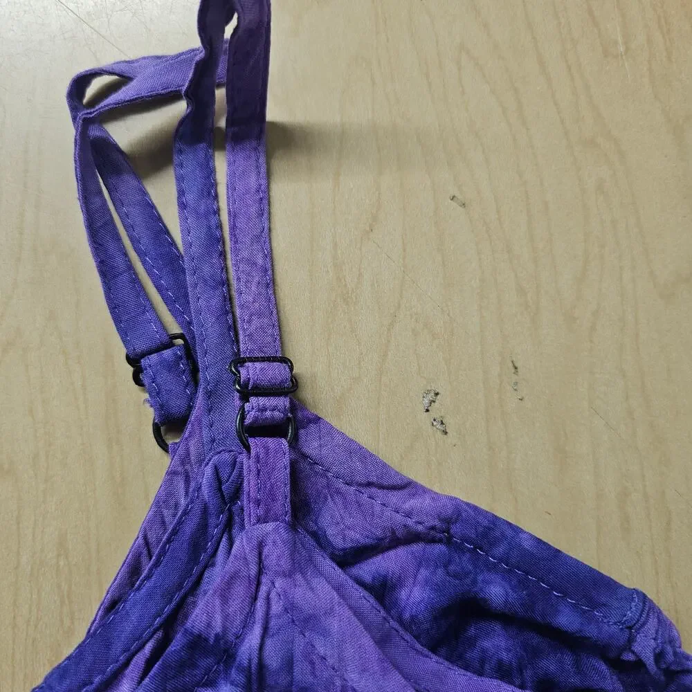 VTG ULUWatu of Bali Purple Tie Dye Crop Top Pants Set Sz Small Boho Hippie Beach